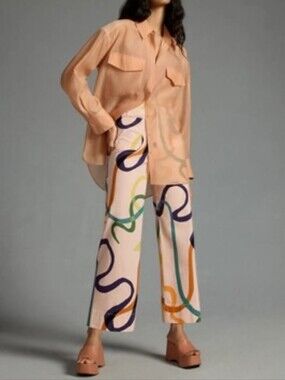 Maeve Colette Abstract Wide Leg Pants